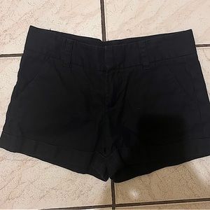 French Connection black low-waisted shorts